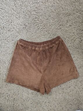 Vintage Wilson's Leather Brown Suede/leather High-Waist Shorts